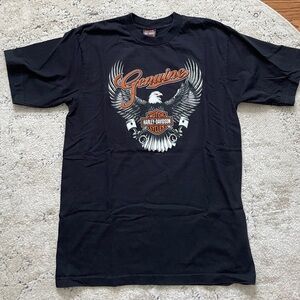 Vintage Harley-Davidson Black Short Sleeve Tee with Eagle Graphic